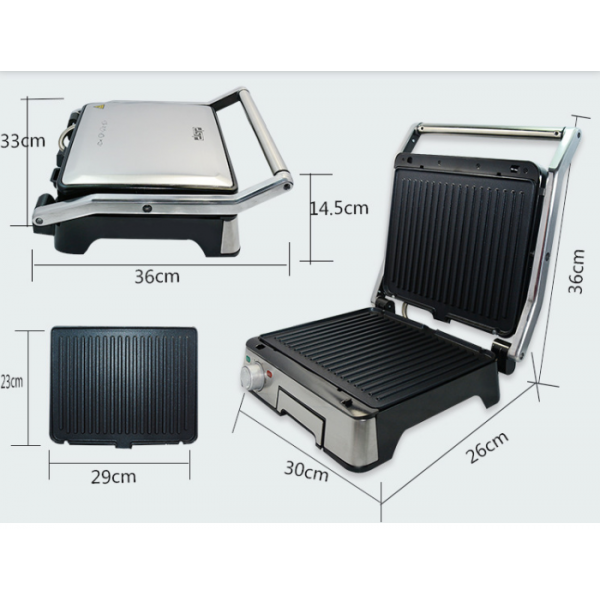 Электрический гриль Контактный DSP KB-1045 съемные пластины 1800 Вт нержавеющая сталь, антипригарное покрытие - изображение 5