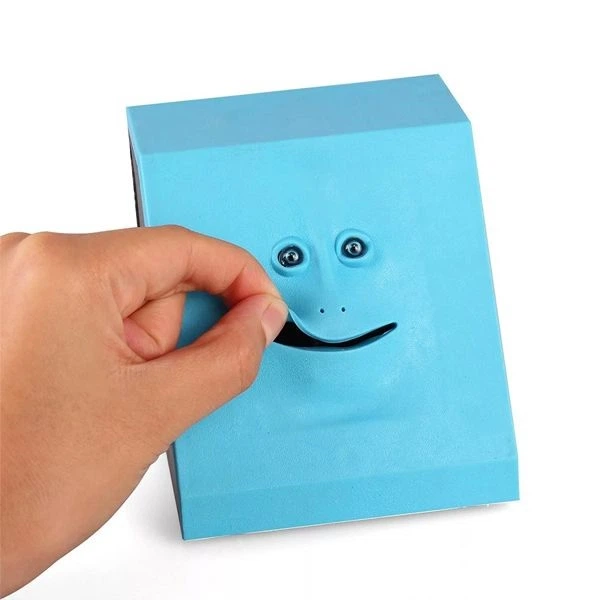 Копилка с лицом Face Bank жующая монеты Blue - изображение 2