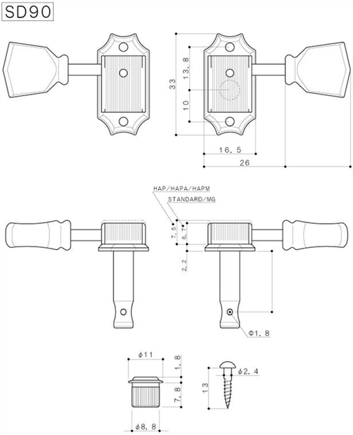 Колки Gotoh SD90-SL Gold (SD90-SL GG) - изображение 2