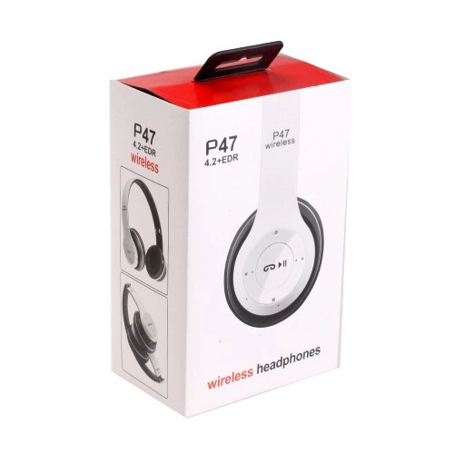 Беспроводные блютуз наушники с радио и MP3 плеером FM Bluetooth UKC P47 белые - Фото 4 Беспроводные блютуз наушники с радио и MP3 плеером FM Bluetooth UKC P47 белые - изображение 4