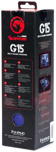 Podkładka pod mysz Marvo G15 Speed Black (6932391909058) - obraz 7