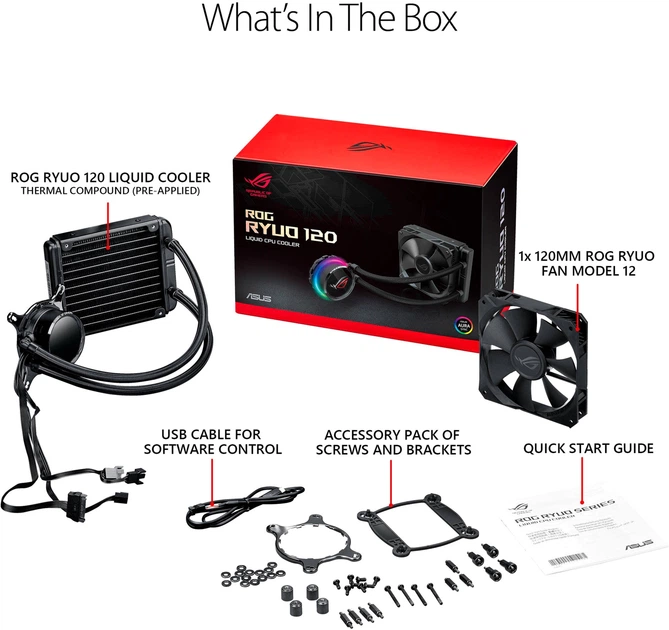 Система рідинного охолодження ASUS ROG RYUO 120 (90RC0010-M0UAY0) - Фото 9 Система рідинного охолодження ASUS ROG RYUO 120 (90RC0010-M0UAY0) - зображення 9
