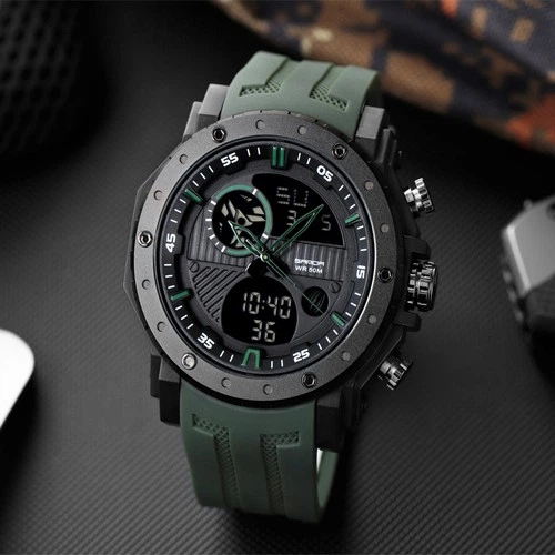 Наручні годинники Sanda 6012 Green-Black - зображення 2