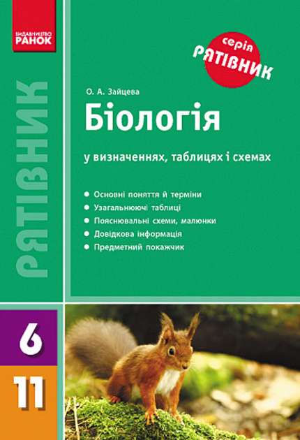 Книга Рятівник. Біологія у визначеннях, таблицях і схемах. 6-11 класи ...