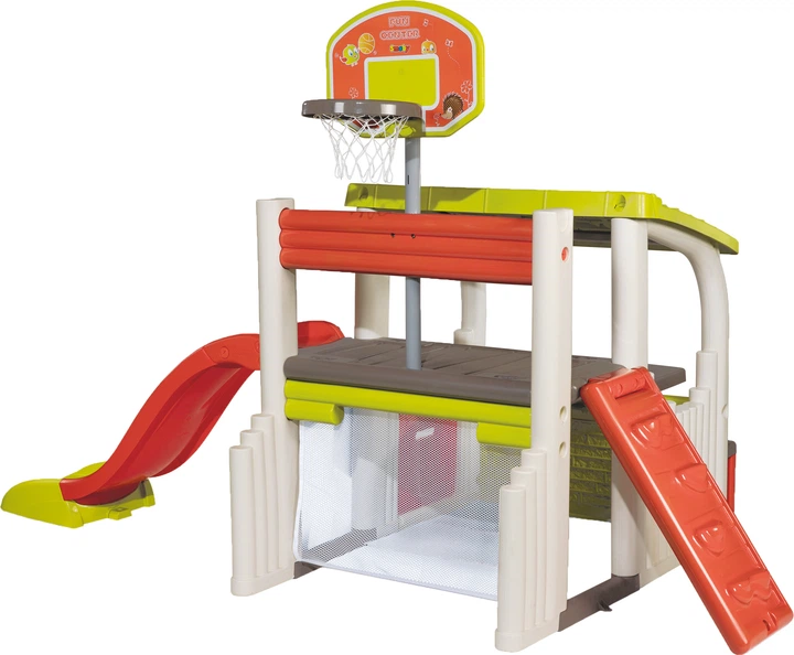Centrum gier Smoby Toys Entertainment z koszem do koszykówki, bramką do piłki nożnej, zjeżdżalnią (7600840203) - obraz 2