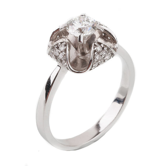 Золотое кольцо с бриллиантом YZ6428-4 Диамант, 16 размер от продавца ...