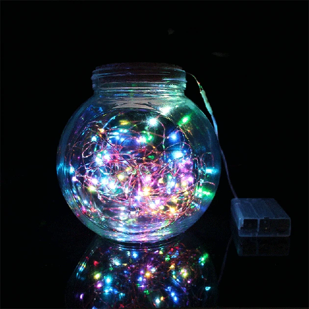 Гирлянда светодиодная нить 5 м 50 led разноцветная RGB на батарейках - Фото 2 Гирлянда светодиодная нить 5 м 50 led разноцветная RGB на батарейках - изображение 2