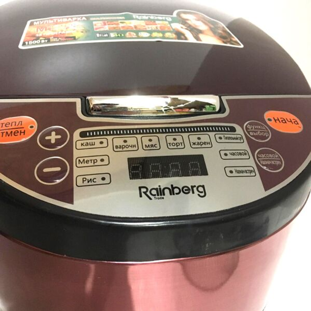 Мультиварка Rainberg с фритюрницей 12 автоматических программ 1500Вт 6л Красная (RB-6207) - изображение 3