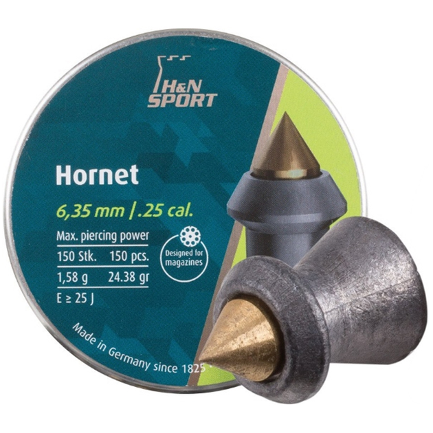 Кулі пневм H & N Hornet, 6,35 мм, 1,58 г, 150 шт / уп - зображення 1