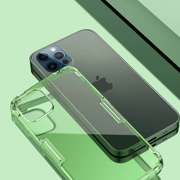 TPU чохол Nillkin Nature Series для Apple iPhone 12 Pro / 12 (6.1") Темно-зелений (прозорий) - зображення 3