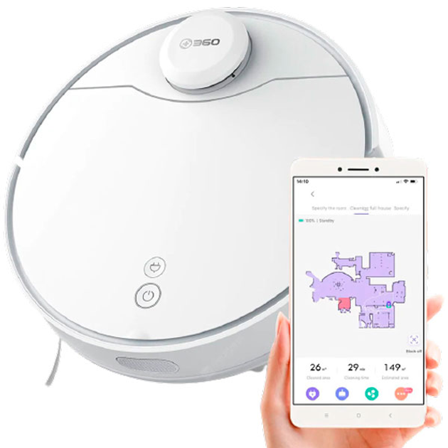 Робот-пылесос Xiaomi 360 PLUS Vacuum Cleaner S6 Pro White - изображение 1