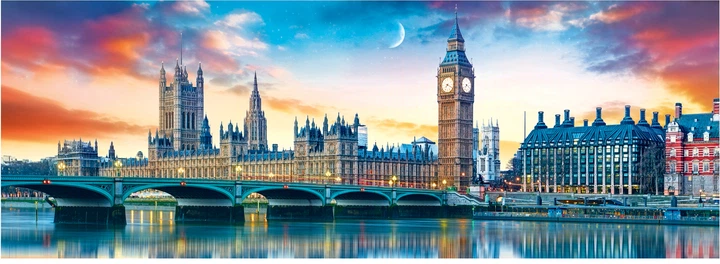 Puzzle Trefl Big Ben i Pałac Westminsterski, Londyn, 500 elementów panoramicznych (29507) - obraz 2