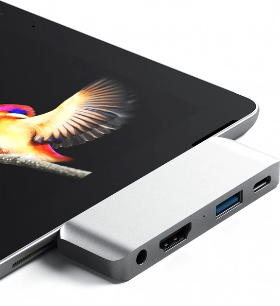 USB-hub Satechi Aluminum Type-C Mobile Pro Hub Silver (ST-TCMPHS) - obraz 4