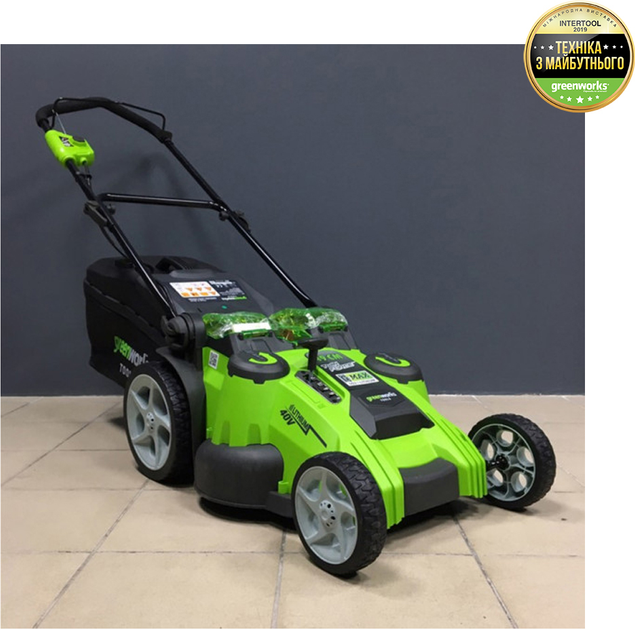 Газонокосарка акумуляторна Greenworks G40LM49DBK2 (з АКБ 2 Ah і ЗУ) (2500207VA) - зображення 2