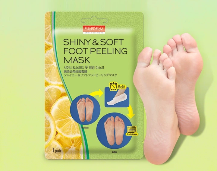 Педикюрні шкарпетки для пілінгу 1 пара PUREDERM Shiny & Soft Foot Peeling Mask - зображення 2