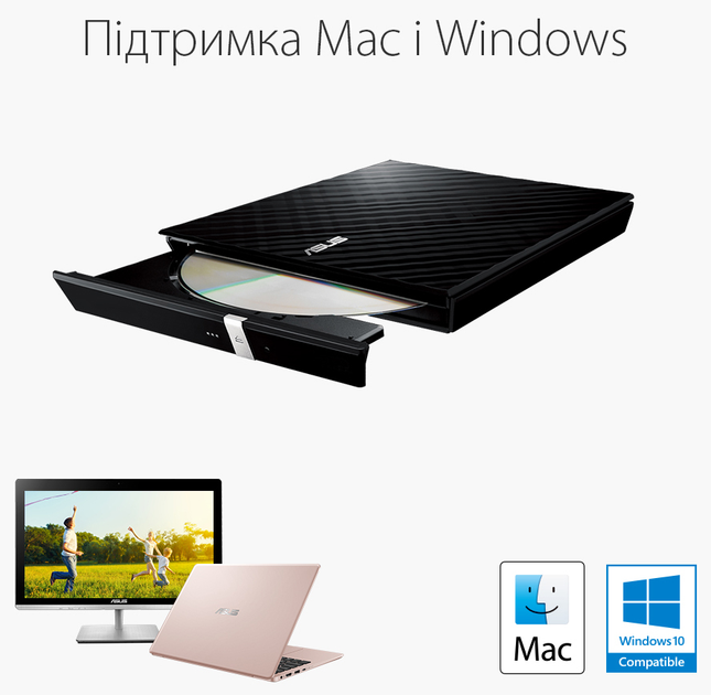 Asus DVD±R/RW USB 2.0 SDRW-08D2S-U LITE Black External - изображение 5
