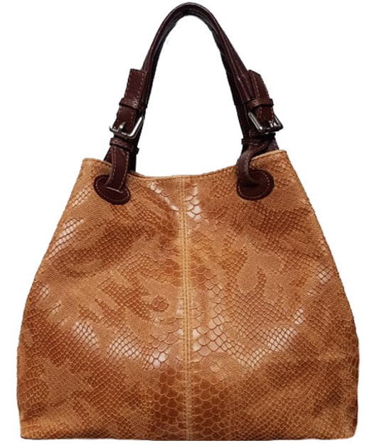 Женская кожаная сумка Italian bags DB6929 light brown 