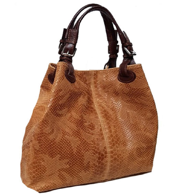Женская кожаная сумка Italian bags DB6929 light brown 