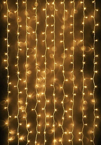 Гирлянда водопад 320 LED 5mm 3м/2м теплый цвет на прозрачном проводе - Фото 3 Гирлянда водопад 320 LED 5mm 3м/2м теплый цвет на прозрачном проводе - изображение 3