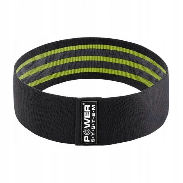 Тканева гумка для фітнесу та спорту Power System PS-4092 Booty Band LVL 2 Black/Green (d_80 см. навантаження 12-16кг.) - изображение 2
