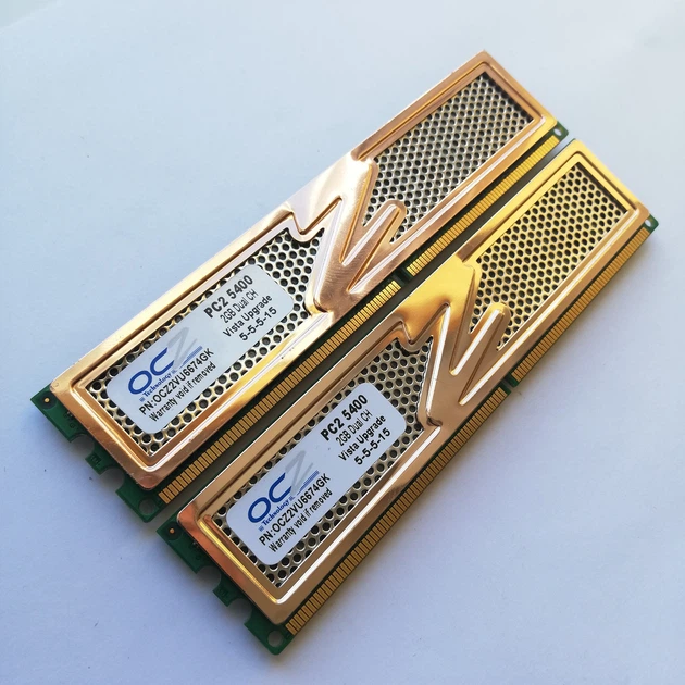 Комплект оперативной памяти OCZ DDR2 4Gb (2Gb+2Gb) 667MHz PC2 5400U CL5 (OCZ2VU6674GK) Б/У - изображение 3