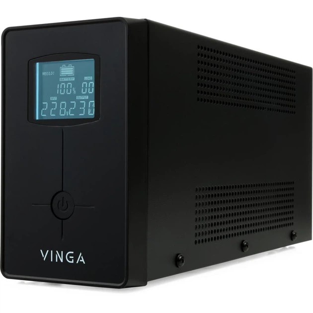 Пристрій безперебійного живлення Vinga LCD 600VA metal case with USB (VPC-600MU) - Фото 1 Пристрій безперебійного живлення Vinga LCD 600VA metal case with USB (VPC-600MU) - зображення 1