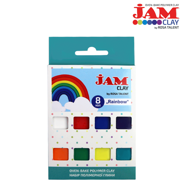 Набор полимерной глины Rainbow Jam Clay 8х20г - Фото 1 Набор полимерной глины Rainbow Jam Clay 8х20г - изображение 1
