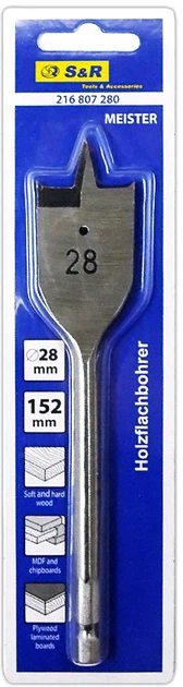 Свердло для дерева S&R Meister 28 х 152 мм (216807280) - зображення 2