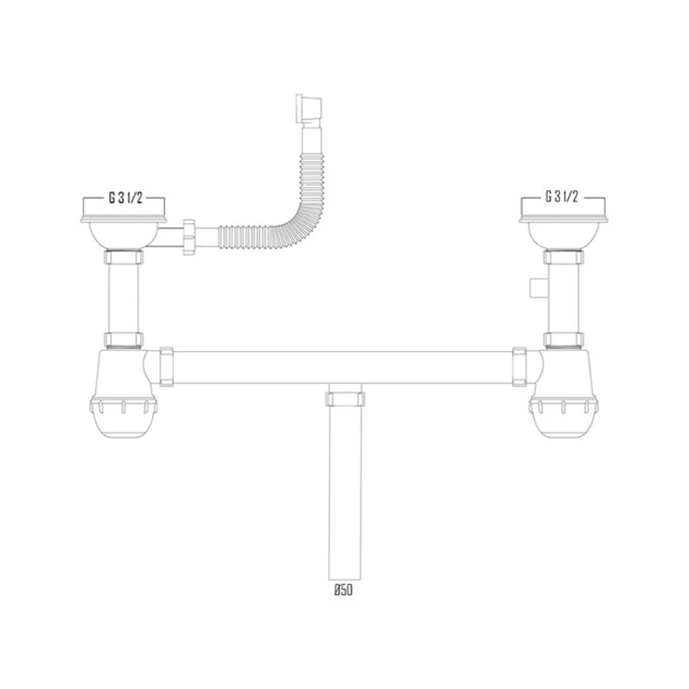 Сифон для кухонного миття Kroner KRP Siphon - 012 3 1/2- 50/40 мм - зображення 2