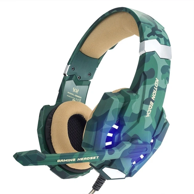 Геймерська гарнітура, навушники Kotion Each G9600 з підсвічуванням (Хакі) - 922527 - зображення 2