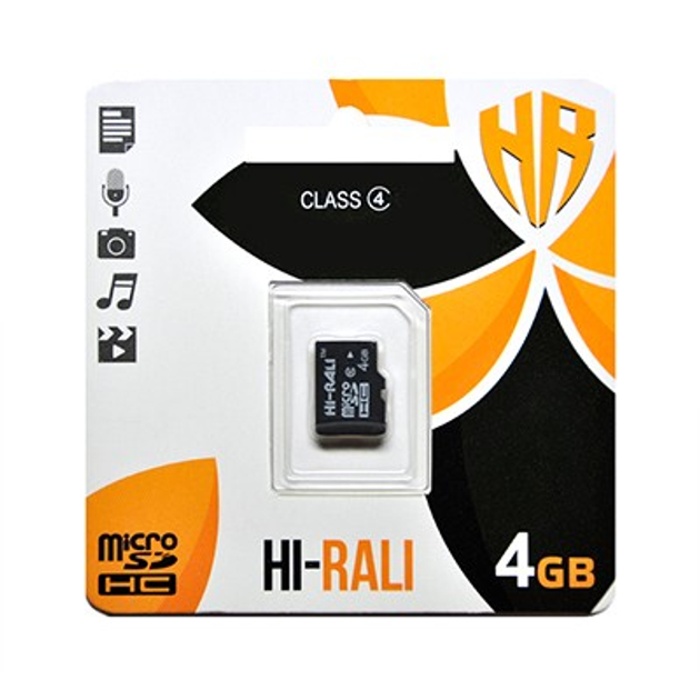 Карта памяти MicroSDHC 4GB Class 4 Hi-Rali - изображение 1
