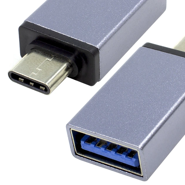 Перехідник Lesko метал USB 3.0 - Type-c OTG Grey для підключення до смартфону флешки - Фото 5 Перехідник Lesko метал USB 3.0 - Type-c OTG Grey для підключення до смартфону флешки - зображення 5