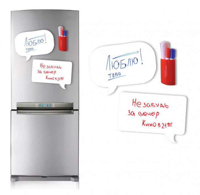 Доска на холодильник магнитно-маркерная 58 х 36 см, BRAUBERG, с маркером, магнит и салфетка