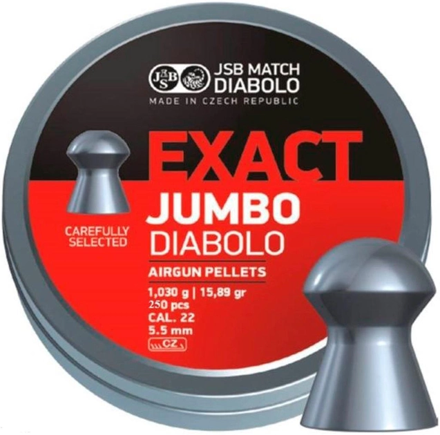 Кулі пневматичні (для воздушки) 5,5 мм 1,03 г (250шт) JSB Diabolo Exact Jumbo. 14530519 - зображення 2