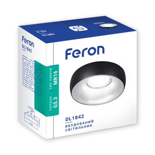 Встраиваемый светильник Feron DL1842 черный хром - изображение 2