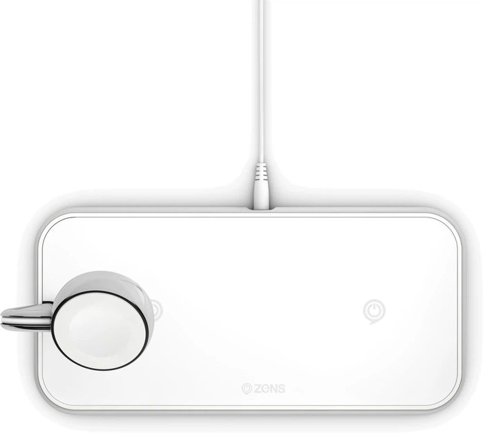 Бездротовий зарядний пристрій Zens Dual Aluminium Wireless Charger + Apple Watch 10W White (7438222397371) - зображення 3