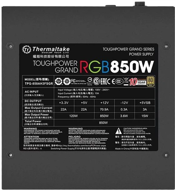 Блок живлення Thermaltake Toughpower Grand RGB 850W (PS-TPG-0850FPCGEU-S) - зображення 7