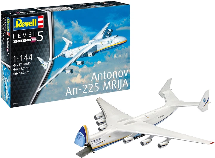 Складана модель Revell Вантажний літак АН-225 Мрія. Масштаб 1:144 (RVL-04958) (4009803049588) - зображення 3