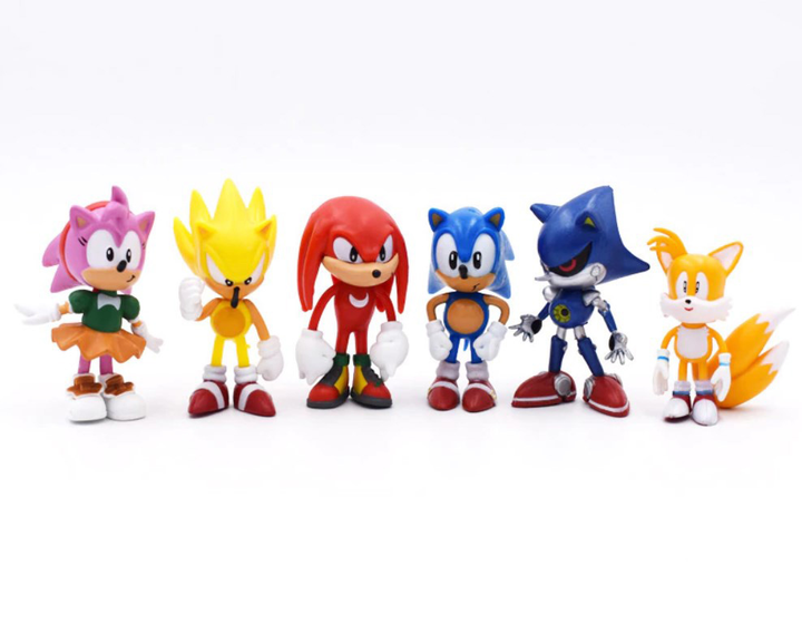 Игровой набор Super Sonic 6 фигурок 6-7 см Супер Соник - Майлз Тейзл ...