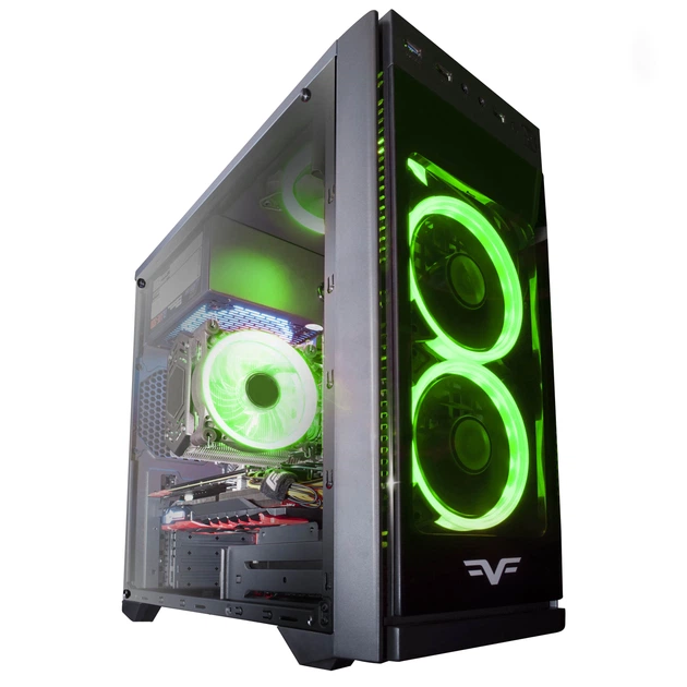 Корпус Frime Grandmaster green led без БП (Grandmaster-U3-4GSRF-WP); 1xUSB 3.0, 2xUSB, 4шт Green Singe Ring Fan - изображение 7