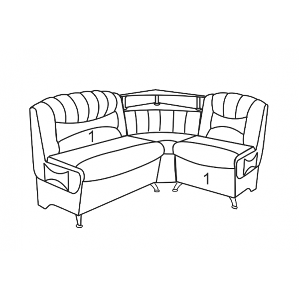 Кухонный уголок мягкий с полкой из ДСП + кожзам Самба Modern Салатовый + белый - изображение 2