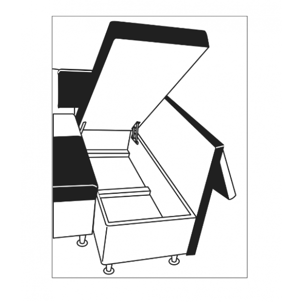 Кухонный уголок мягкий раскладной из ДСП + кожзам Марсель Modern - изображение 4