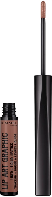 Жидкая помада для губ Rimmel Lip Art Graphic 2-в-1 720 с лайнером 1.8 мл (3614227448759) - Фото 4 Жидкая помада для губ Rimmel Lip Art Graphic 2-в-1 720 с лайнером 1.8 мл (3614227448759) - изображение 4