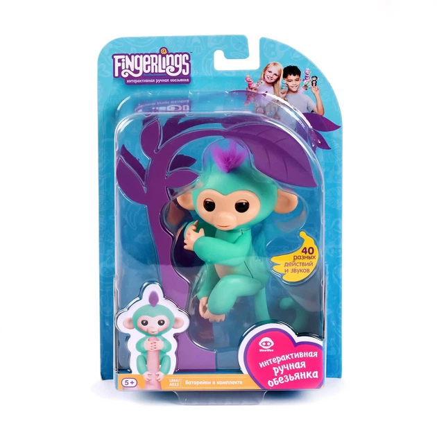 Интерактивная игрушка обезьянка Wow Wee Fingerlings Baby Monkey (Фингерлингс Бейби Манки) Зоя - изображение 5