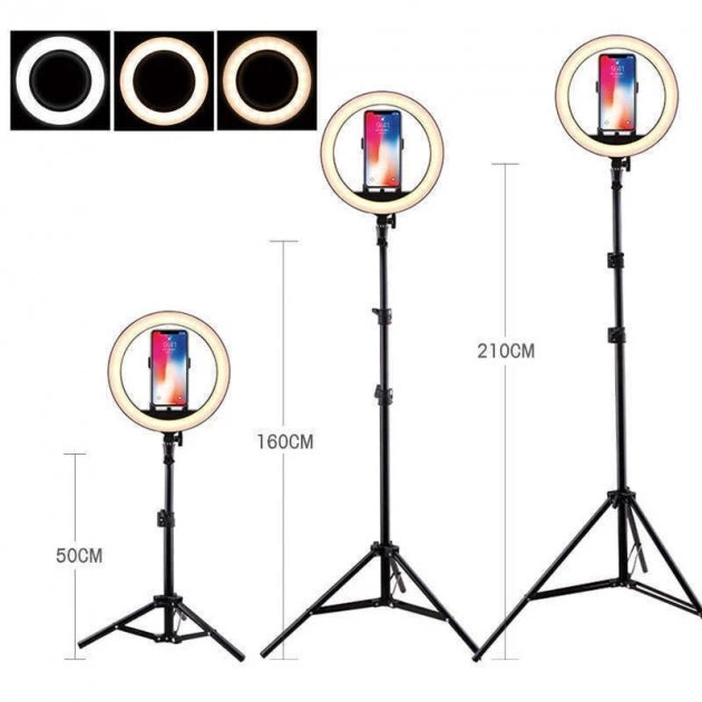 Набір для студійної зйомки Кільцева світлодіодна лампа LED RING FILL LIGHT 30 см + штатив 2.1 м (2206) - зображення 4