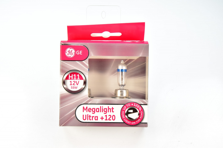 Автолампа General Electric 12V H11 55W Megalight Ultra +120 2 шт (GE ...