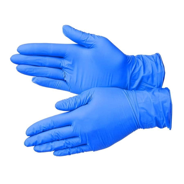 Перчатки Mercator Medical BHW-100 100 шт нитриловые неопудренные голубые L - изображение 1