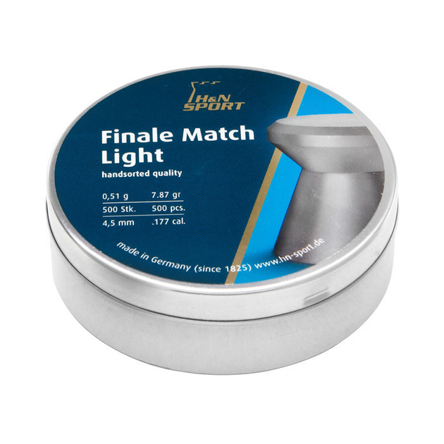 Кулі пневматичні H&N Finale Match Light, 4,49 мм , 0.51 г, 500 шт/уп 658211366 - зображення 1