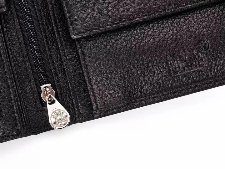 Мужское портмоне из натуральной кожи Мont Blanc 2792 чёрный - изображение 7