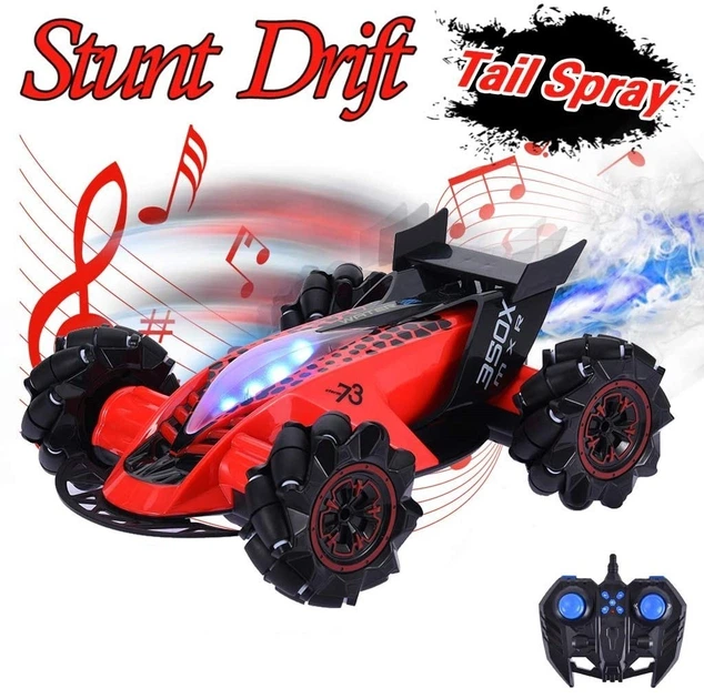 Трюкова дрифтовая машинка на р/у DT Drifter Turbo підсвічування, музика, пускає пар, обертання на 360⁰, 7.4 V Чорно-червона - зображення 4